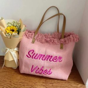 sac de plage Carita en toile beige