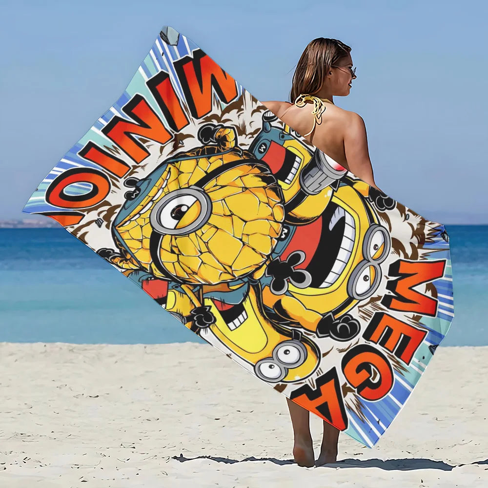 Design Minions sur serviette de plage