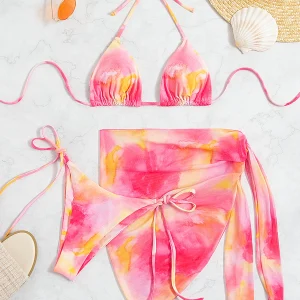 Bikini tropical trois pièces élégant