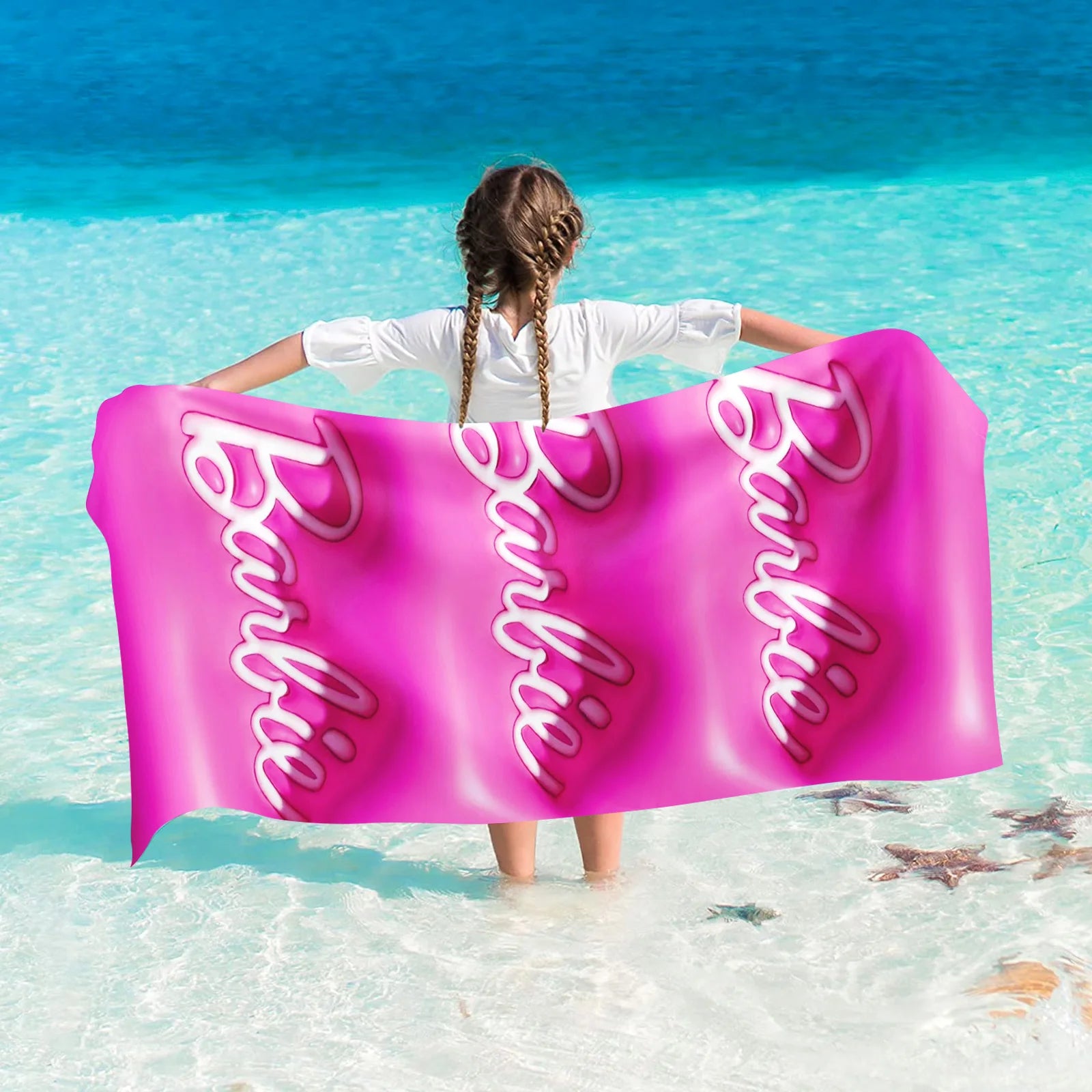Confort ultime avec serviette de plage Barbie