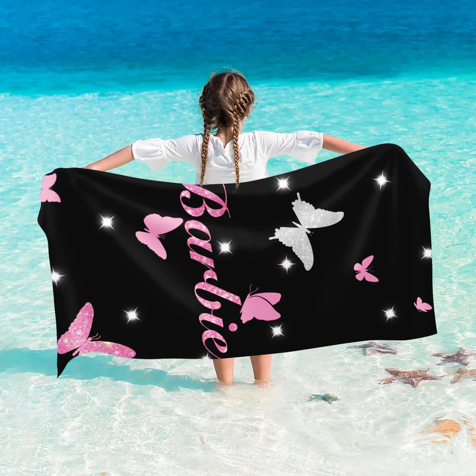 Accessoire estival serviette de plage Barbie