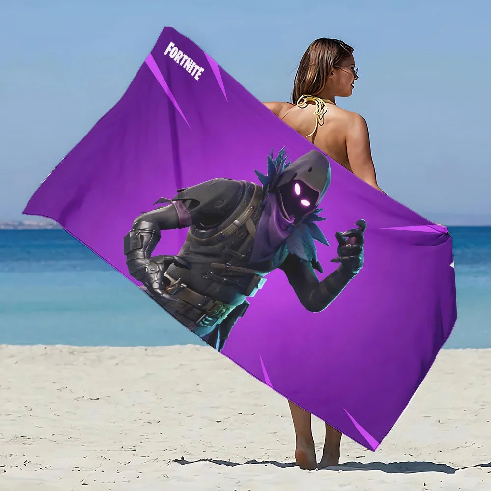 Coloris vifs sur serviette de plage Fortnite