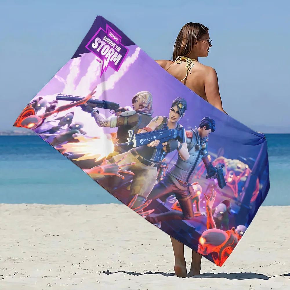 Serviette de plage Fortnite paysage vibrant