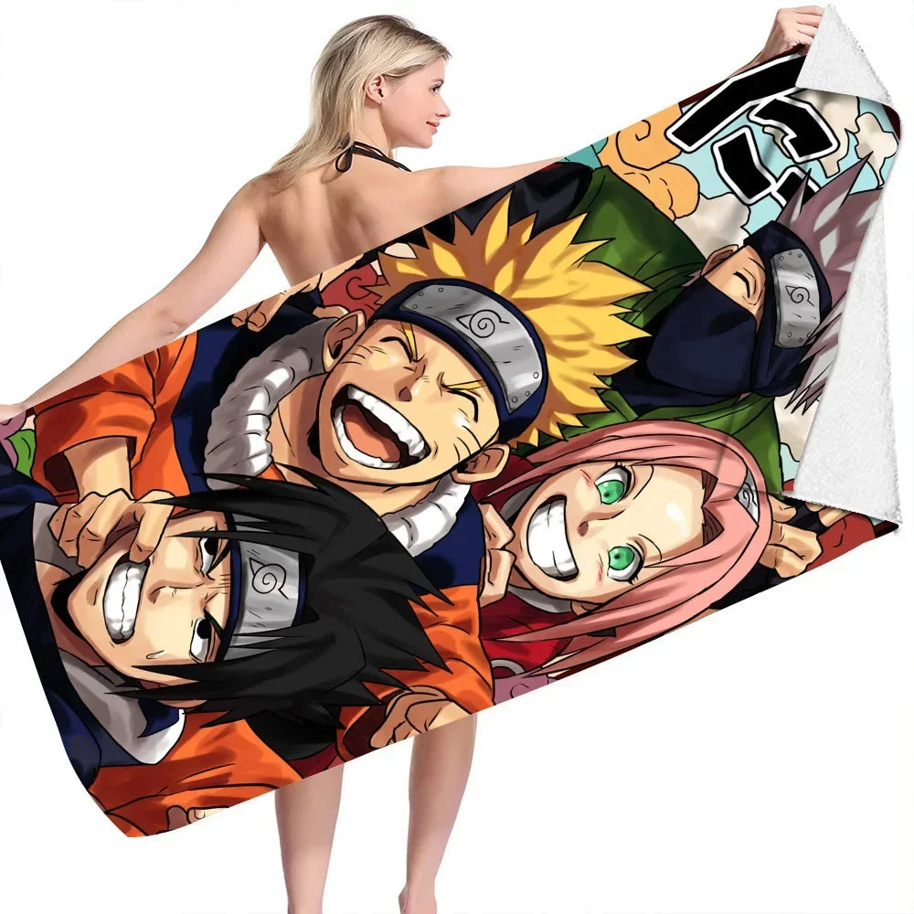 Serviette Naruto style animé pour piscine