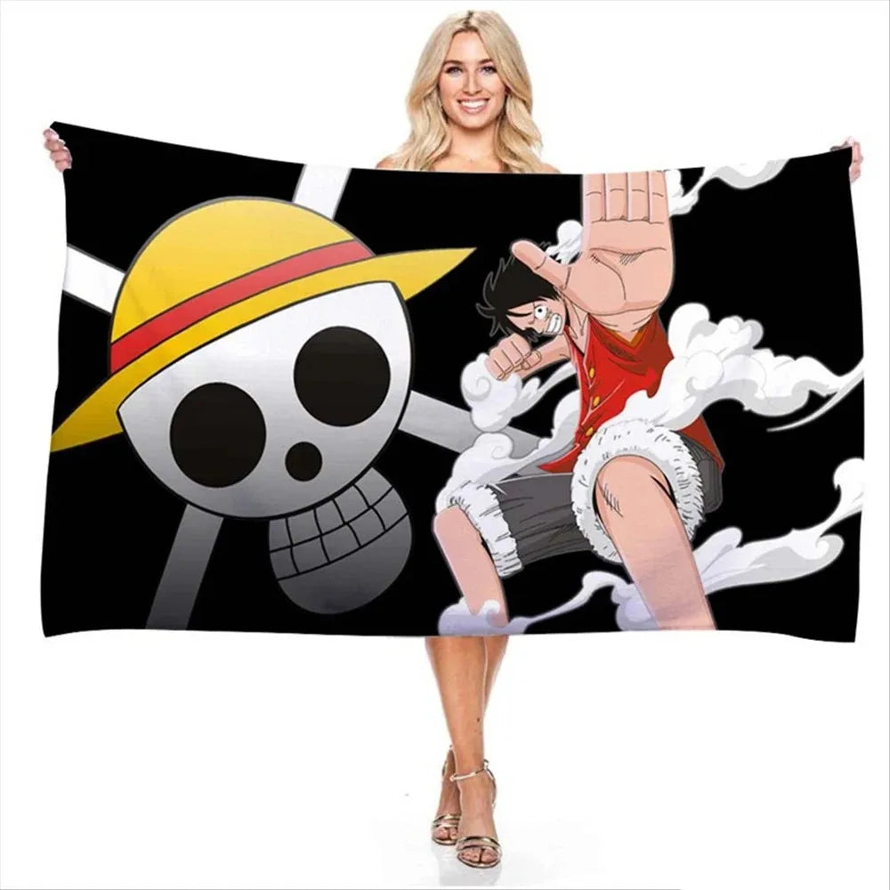 Serviette One Piece imprimé manga
