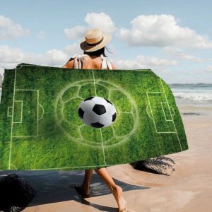 Serviette de plage football motif ballon