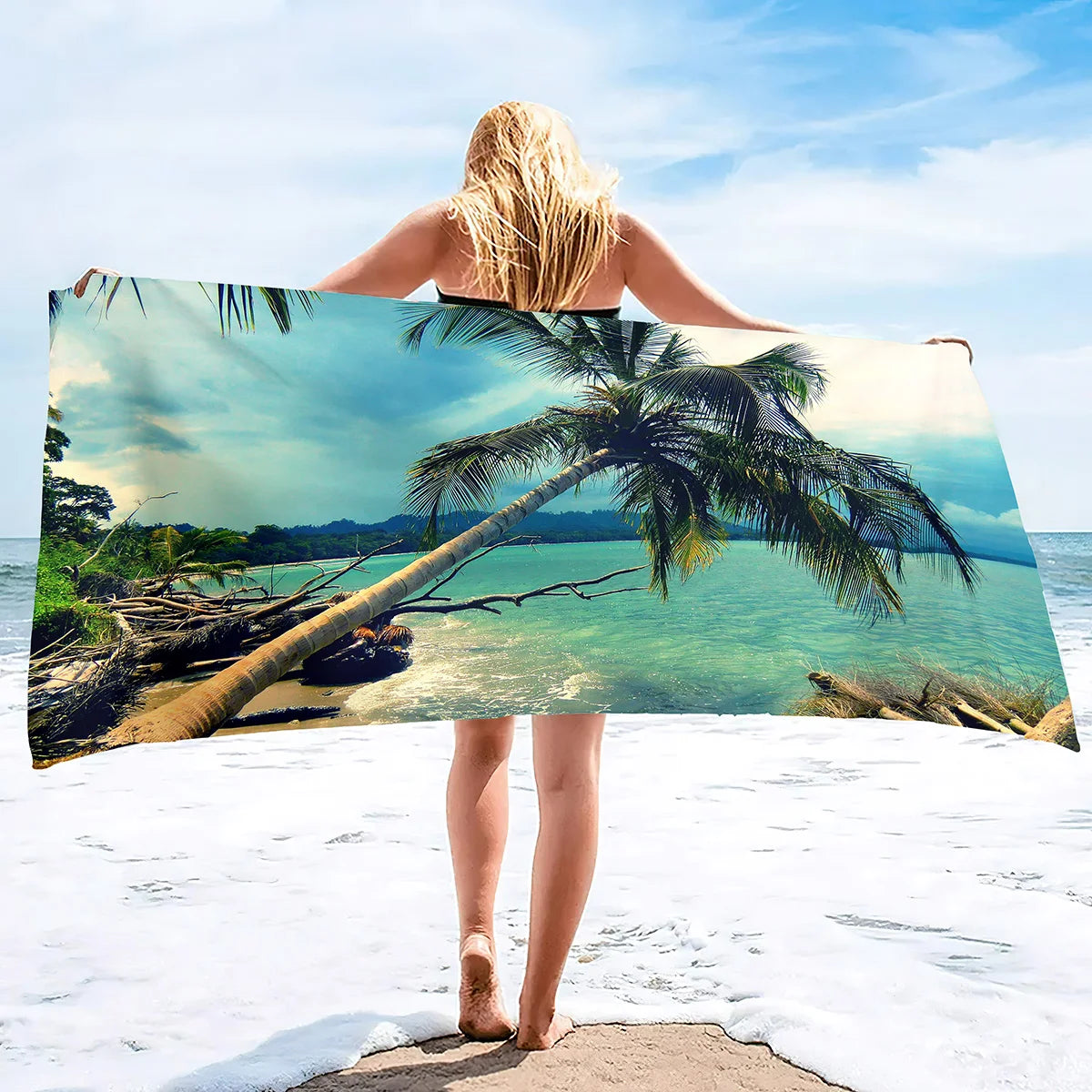 Serviette de plage avec motifs géométriques