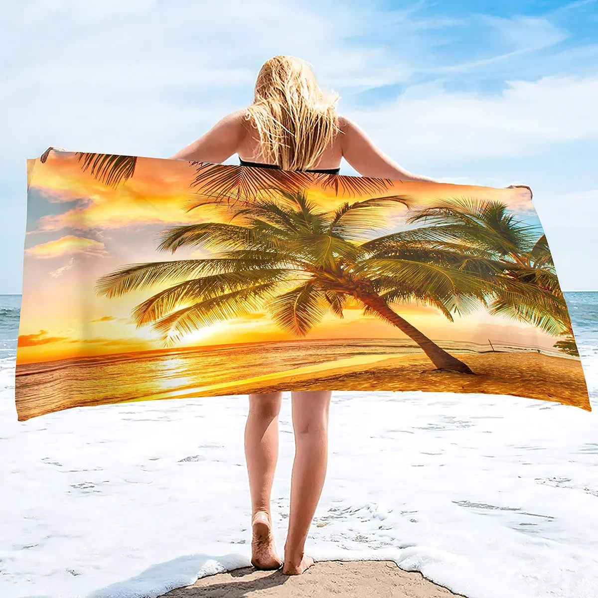 Serviette de plage originale sur galets