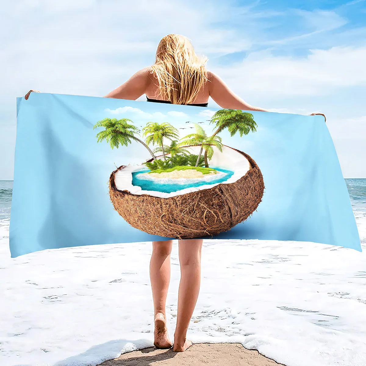 Serviette de plage en coton doux