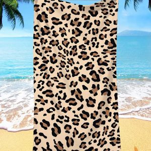 Serviette de plage léopard en coton doux