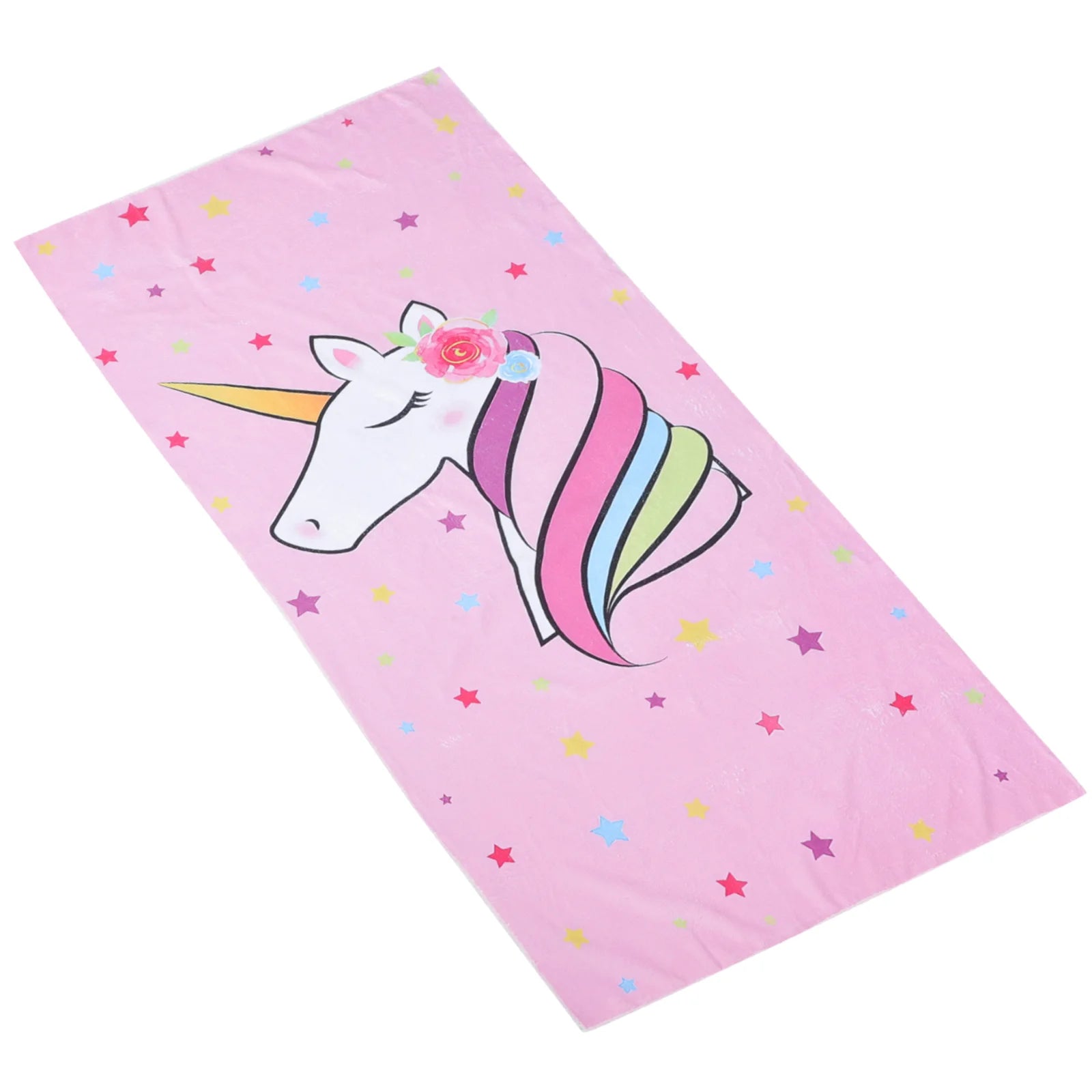 Serviette de plage licorne colorée sur le sable