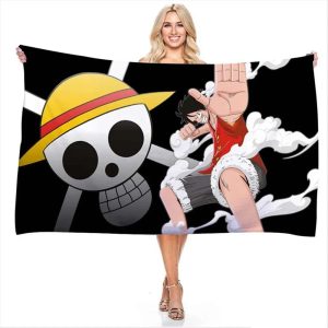 Serviette de plage One Piece avec Luffy