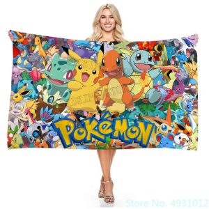 Design Pikachu sur serviette de plage