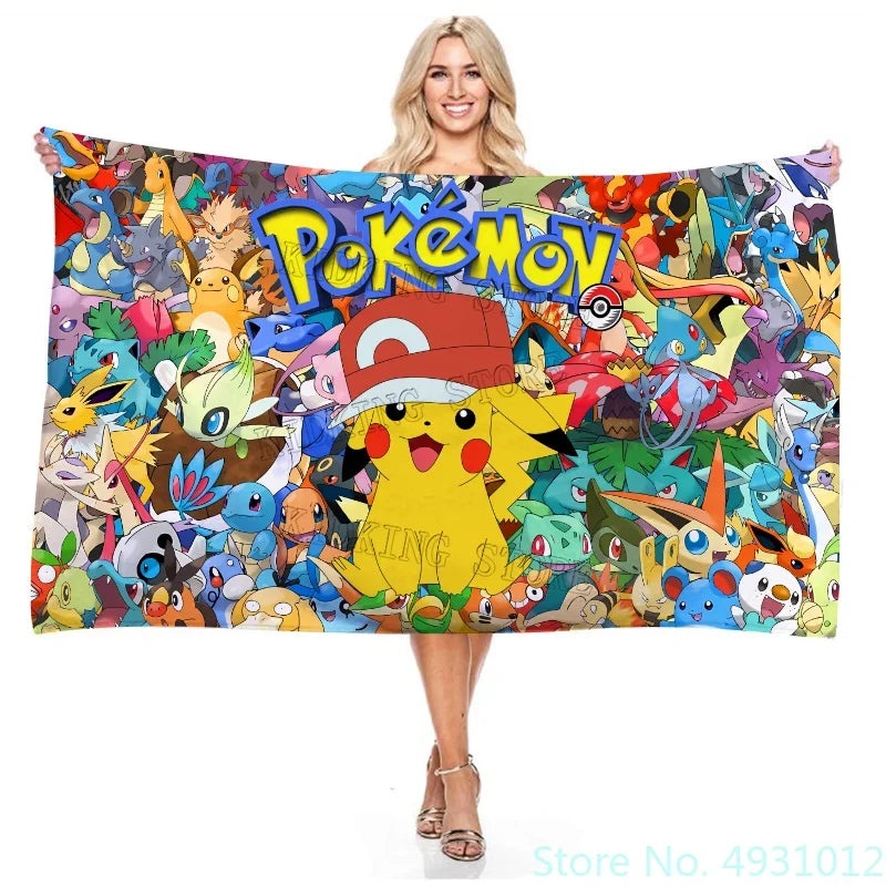 Charmants personnages Pokémon sur serviette