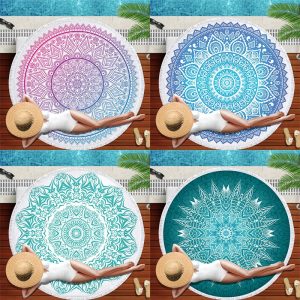 Serviette de plage ronde colorée