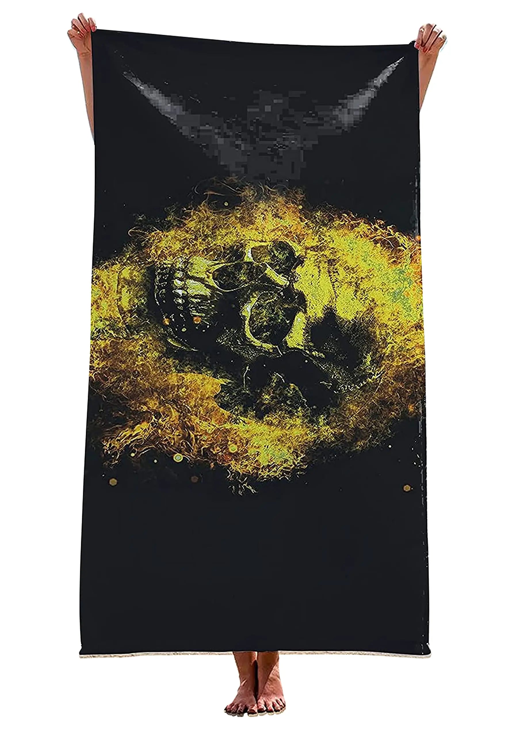 Serviette plage tête de mort effrayante
