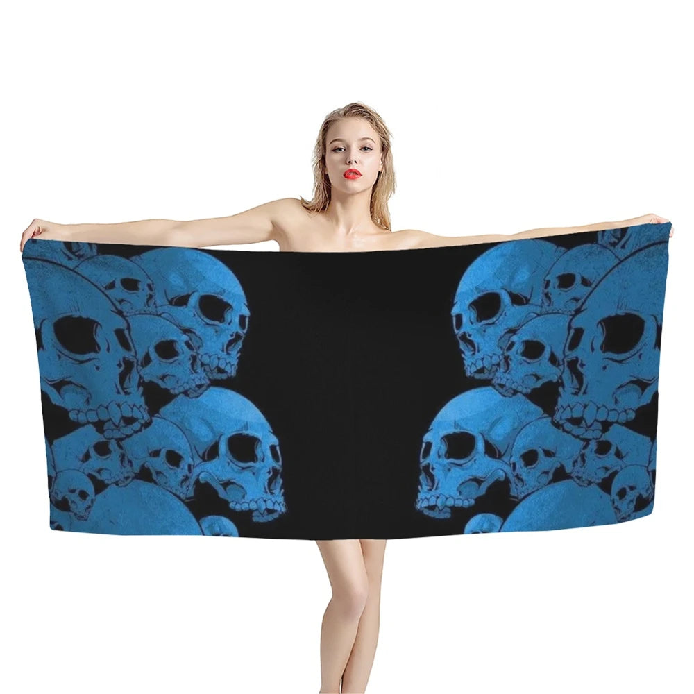 Serviette de plage tête de mort artistique