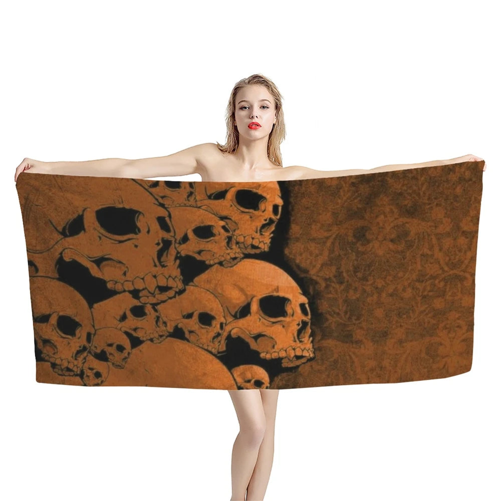 Illustration tête de mort pour serviette plage