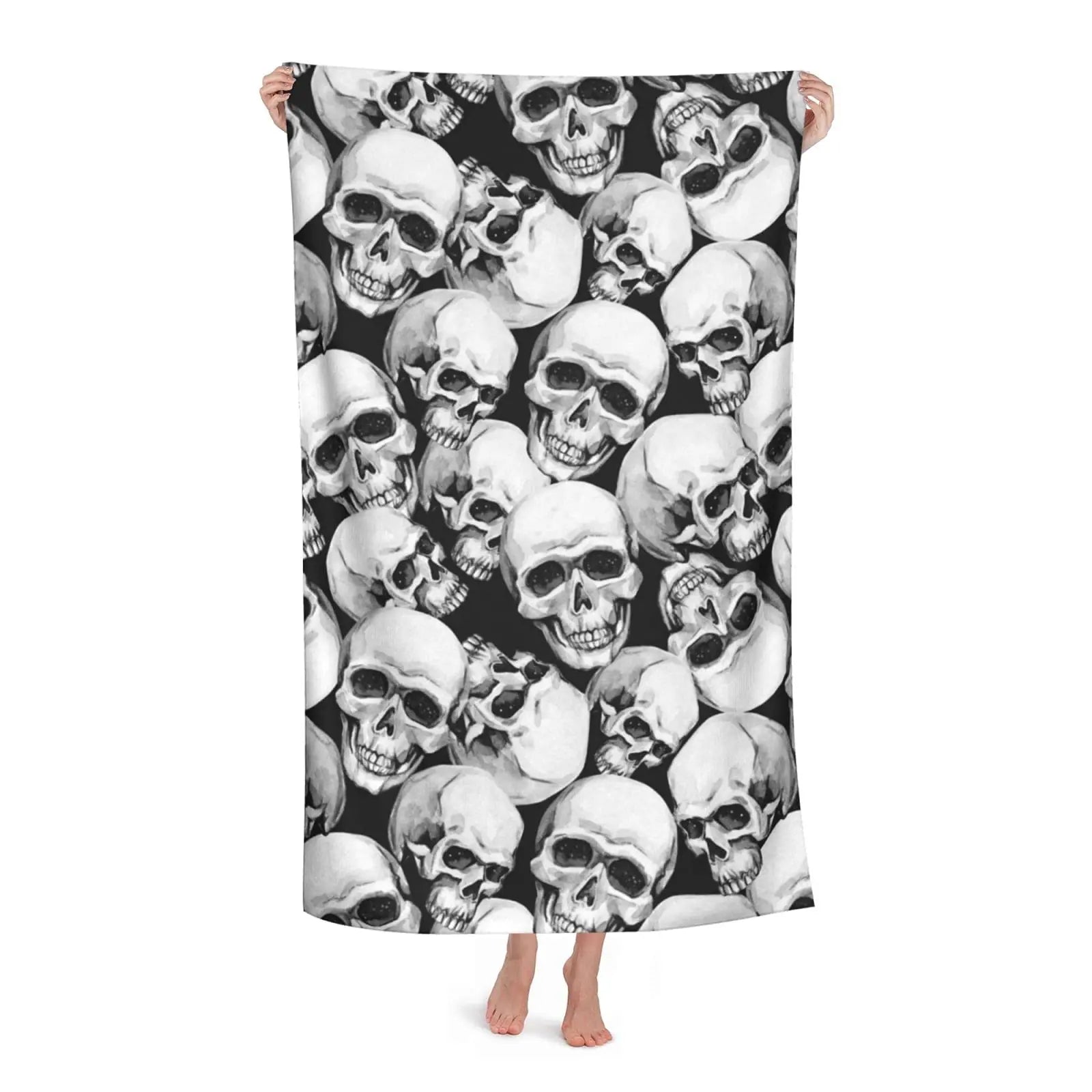 Tête de mort tribal sur serviette de plage