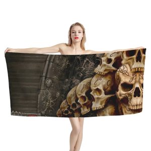 Serviette de plage tête de mort en coton