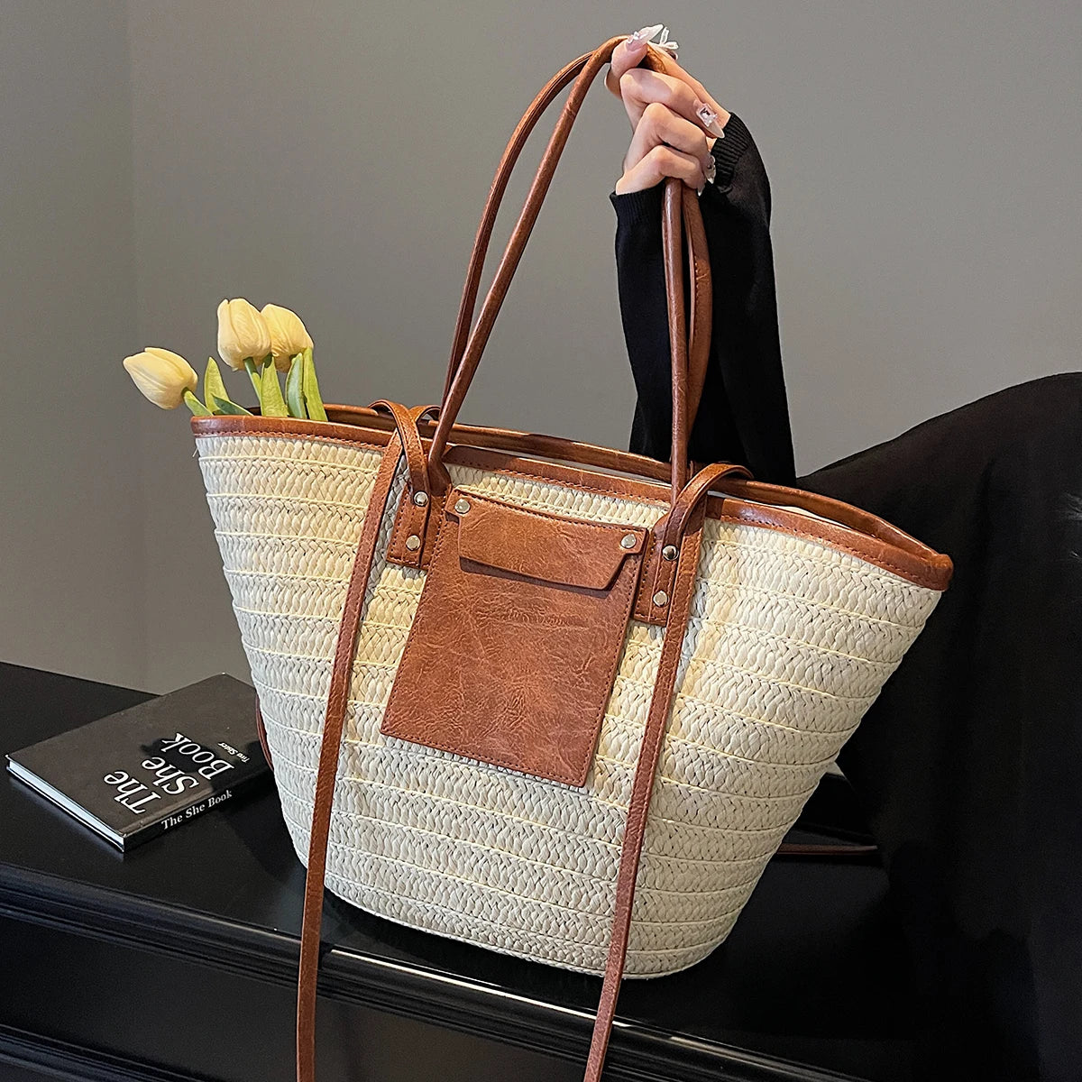 Grand sac chic pour sortie à la plage