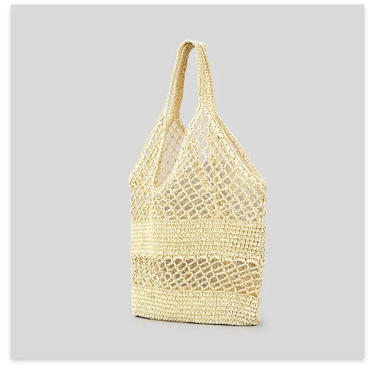 Sac de plage filet Malina avec coquillages et lunettes de soleil