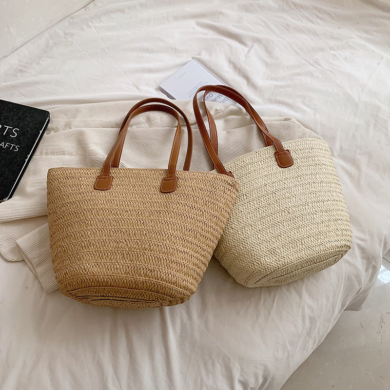 Accessoire mode sac main osier cuir pour femme