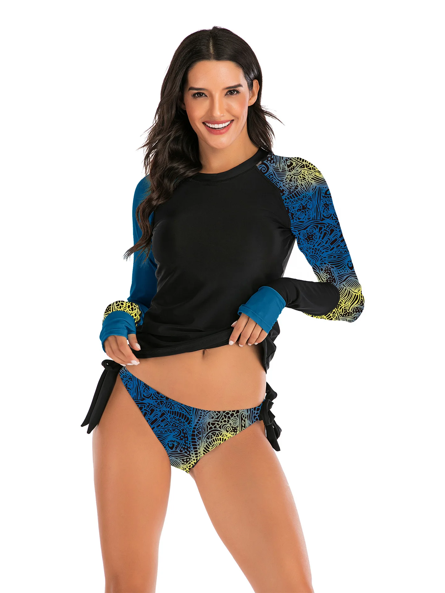 Maillot de Bain Femme 2 pièces UV bleu chic – Image 2