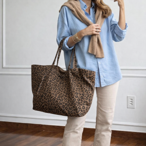 sac cabas léopard motif sauvage