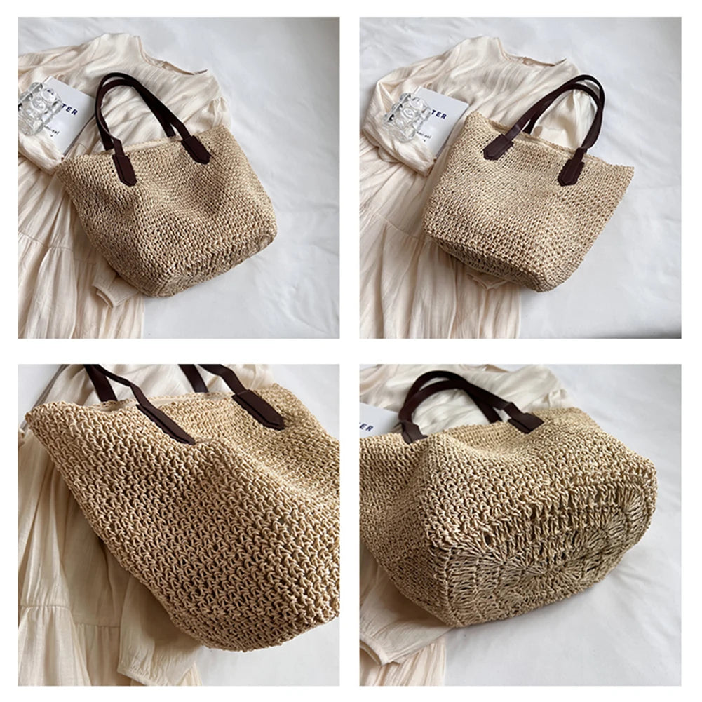 Look chic sac de plage femme paille
